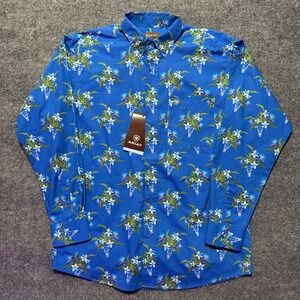 Ariat Classic Fit Western Shirt Bull Skull Print GAM Cotton Mens Size M